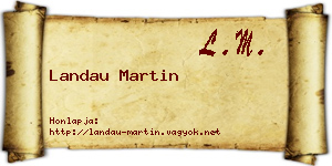 Landau Martin névjegykártya